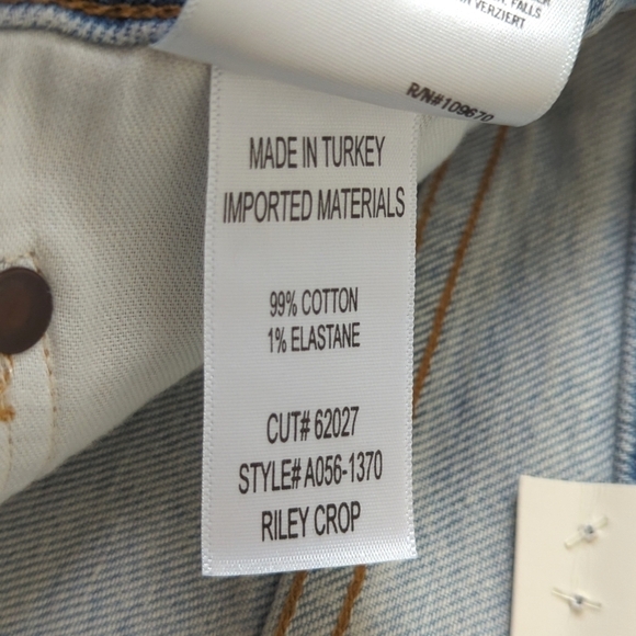 Agolde Riley Bitter High Rise Straight Leg Cropped Button Fly Jeans 32 - Picture 9 of 16